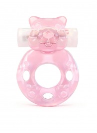 Розовое эрекционное виброкольцо в форме мишки - 1137 - в Евпатории купить с доставкой