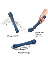 Синий вибромассажёр с насадками Man.wand Edgy - Manwan - в Евпатории купить с доставкой