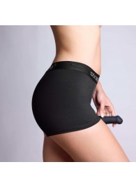 Черные трусики-боксеры для фиксации насадок Strap-on-me Harness Lingerie Allure - size XL - Strap-on-me - купить с доставкой в Евпатории