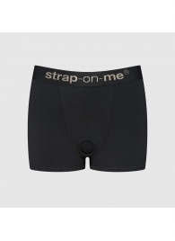 Черные трусики-боксеры для фиксации насадок Strap-on-me Harness Lingerie Allure - size XL - Strap-on-me - купить с доставкой в Евпатории