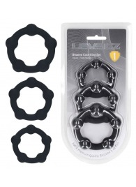 Набор из 3 эрекционных колец Beaded Silicone Cockring Set - Shots Media BV - в Евпатории купить с доставкой