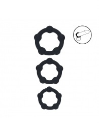 Набор из 3 эрекционных колец Beaded Silicone Cockring Set - Shots Media BV - в Евпатории купить с доставкой