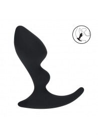 Черная анальная пробка для массажа простаты Double Ripple Silicone Prostate Massager - Shots Media BV - в Евпатории купить с доставкой
