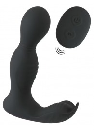 Черная анальная пробка с вибрацией, вращением и пультом ДУ RC Butt Plug with 2 Functions - Orion - в Евпатории купить с доставкой