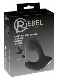 Черная анальная вибропробка с функцией расширения RC Butt Plug with 3 functions - Orion - в Евпатории купить с доставкой
