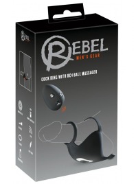 Черная вибронасадка для эрекции и стимуляции мошонки Cock ring with RC ball massager - Orion - в Евпатории купить с доставкой