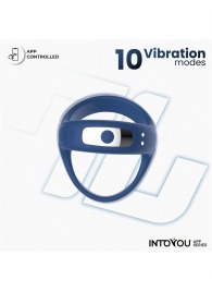 Синее интерактивное эрекционное виброкольцо Rank - Intoyou - в Евпатории купить с доставкой