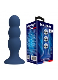 Синяя анальная пробка со смещенным центром тяжести - 16,5 см. - Baile