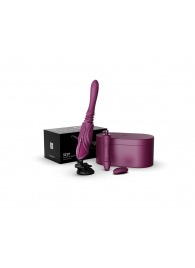 Фиолетовая секс-машина с функцией нагрева, насадками и присоской Sesh - Zalo - купить с доставкой в Евпатории