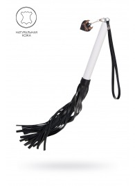 Плеть с белой рукоятью и чёрными хлыстами - 50 см. - Pecado - купить с доставкой в Евпатории