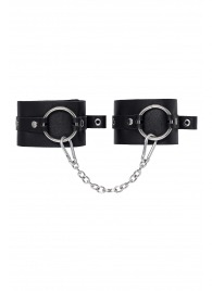 Черные оковы из толстой кожи с люверсами - Pecado - купить с доставкой в Евпатории