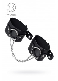 Черные оковы из толстой кожи с люверсами - Pecado - купить с доставкой в Евпатории