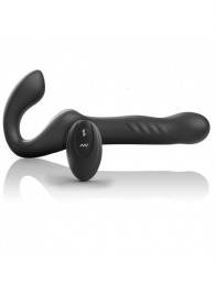 Черный безремневой страпон с вибрацией и возвратно-поступательными движениями - 24 см. - Ibiza - купить с доставкой в Евпатории