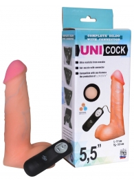 Фаллическая насадка Харнесс UNICOCK 5,5  с вибрацией - 17 см. - LOVETOY (А-Полимер) - купить с доставкой в Евпатории
