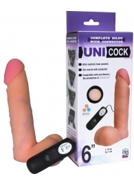 Фаллическая насадка Харнесс UNICOCK 6  с вибрацией - 18 см. - LOVETOY (А-Полимер) - купить с доставкой в Евпатории