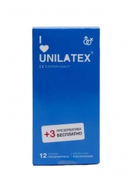 Классические презервативы Unilatex Natural Plain - 12 шт. + 3 шт. в подарок - Unilatex - купить с доставкой в Евпатории