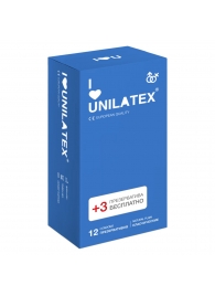 Классические презервативы Unilatex Natural Plain - 12 шт. + 3 шт. в подарок - Unilatex - купить с доставкой в Евпатории