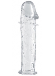 Гладкая прозрачная насадка с усиками под головкой - 12,5 см. - Toyfa Basic - в Евпатории купить с доставкой