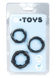 Набор из 3 чёрных эрекционных колец A-toys - A-toys - в Евпатории купить с доставкой