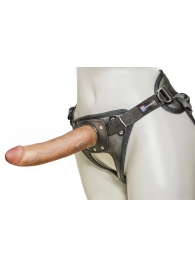 Насадка-фаллоимитатор на кожаных трусиках Harness Ultra Realistic 7  - 18 см. - LOVETOY (А-Полимер) - купить с доставкой в Евпатории