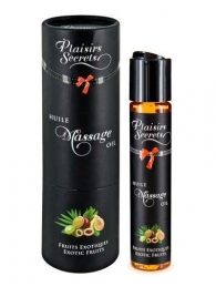 Массажное масло с ароматом экзотических фруктов Huile de Massage Gourmande Fruits Exotiques - 59 мл. - Plaisir Secret - купить с доставкой в Евпатории