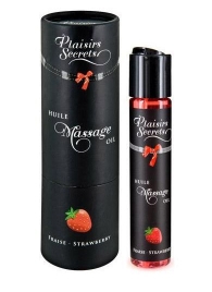 Массажное масло с ароматом клубники Huile de Massage Gourmande Fraise des Bois - 59 мл. - Plaisir Secret - купить с доставкой в Евпатории