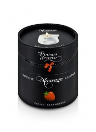 Массажная свеча с ароматом клубники Bougie de Massage Gourmande Fraise - 80 мл. - Plaisir Secret - купить с доставкой в Евпатории