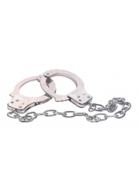 Наручники из металла с длинной цепочкой CHROME HANDCUFFS METAL HANDCUFFS W. KEY - NMC - купить с доставкой в Евпатории