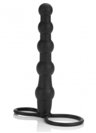 Насадка на пенис для двойного проникновения Silicone Beaded Double Rider - 14 см. - California Exotic Novelties - в Евпатории купить с доставкой