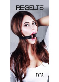 Чёрный кожаный чокер-кляп Tyra Black - Rebelts - купить с доставкой в Евпатории