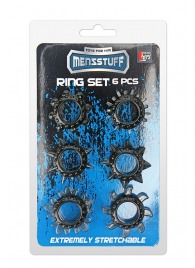 Набор из 6 дымчатых эрекционных колец MENZSTUFF 6PC STRECHEABLE RING SET - Dream Toys - в Евпатории купить с доставкой