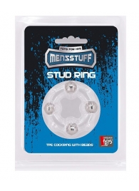 Эрекционное кольцо с 4 бусинами MENZSTUFF STUD RING CLEAR - Dream Toys - в Евпатории купить с доставкой