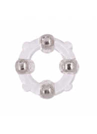 Эрекционное кольцо с 4 бусинами MENZSTUFF STUD RING CLEAR - Dream Toys - в Евпатории купить с доставкой