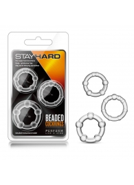 Набор из 3 прозрачных эрекционных колец Stay Hard Beaded Cockrings - Blush Novelties - в Евпатории купить с доставкой