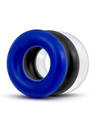 Набор из 3 разноцветных колец Stay Hard Donut Rings - Blush Novelties - в Евпатории купить с доставкой