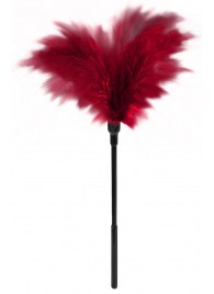 Пластиковая метелочка с красными пёрышками Small Feather Tickler - 32 см. - Blush Novelties - купить с доставкой в Евпатории