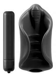 Чёрный мастурбатор Vibrating Silicone Stimulator с вибрацией - Pipedream - в Евпатории купить с доставкой