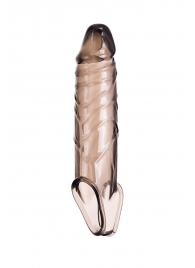 Дымчатая фаллическая насадка с подхватом и закрытой головкой - 16,2 см. - ToyFa - в Евпатории купить с доставкой