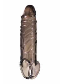 Дымчатая фаллическая насадка с подхватом и закрытой головкой - 16,2 см. - ToyFa - в Евпатории купить с доставкой