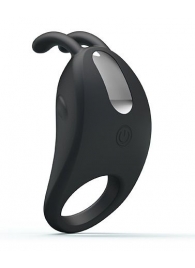 Чёрное эрекционное кольцо с вибрацией Rabbit Vibrator - Baile - в Евпатории купить с доставкой