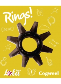 Чёрное эрекционное кольцо Rings Cogweel - Lola Games - в Евпатории купить с доставкой