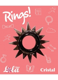 Чёрное эрекционное кольцо Rings Cristal - Lola Games - в Евпатории купить с доставкой