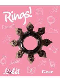 Чёрное эрекционное кольцо Rings Gear - Lola Games - в Евпатории купить с доставкой