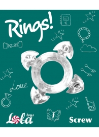 Прозрачное эрекционное кольцо Rings Screw - Lola Games - в Евпатории купить с доставкой