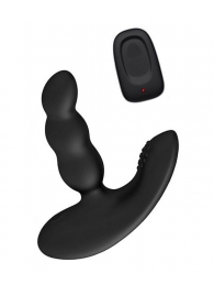 Черный силиконовый стимулятор простаты Levett Nitoc с пультом ДУ - Levett - в Евпатории купить с доставкой
