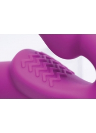 Ярко-розовый безремневой вибрострапон Evoke Vibrating Strapless Silicone Strap-on Dildo - XR Brands - купить с доставкой в Евпатории