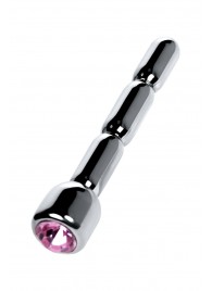 Серебристый уретральный плаг со стразом - 7 см. - ToyFa - купить с доставкой в Евпатории