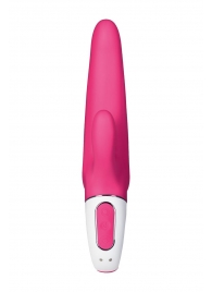 Ярко-розовый вибратор Mr. Rabbit с клиторальным отростком - 22,1 см. - Satisfyer