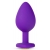 Фиолетовая анальная пробка Bling Plug Large с золотистым стразом - 9,5 см. - Blush Novelties - купить с доставкой в Евпатории