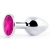 Серебристая анальная пробка с малиновым кристаллом - 7,2 см. - Anal Jewelry Plug - купить с доставкой в Евпатории